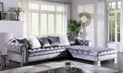 Kylie Velvet Sectional (L720) - Furniture Source