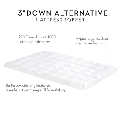 3 Inch Down Alternative Mattress Topper - Furniture Source