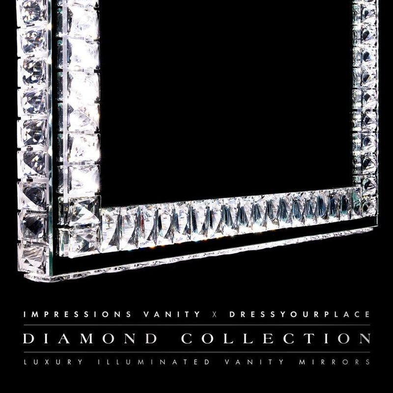 Diamond Collection Radiant Premium Illuminated Crystal Floor Mirror - Furniture Source